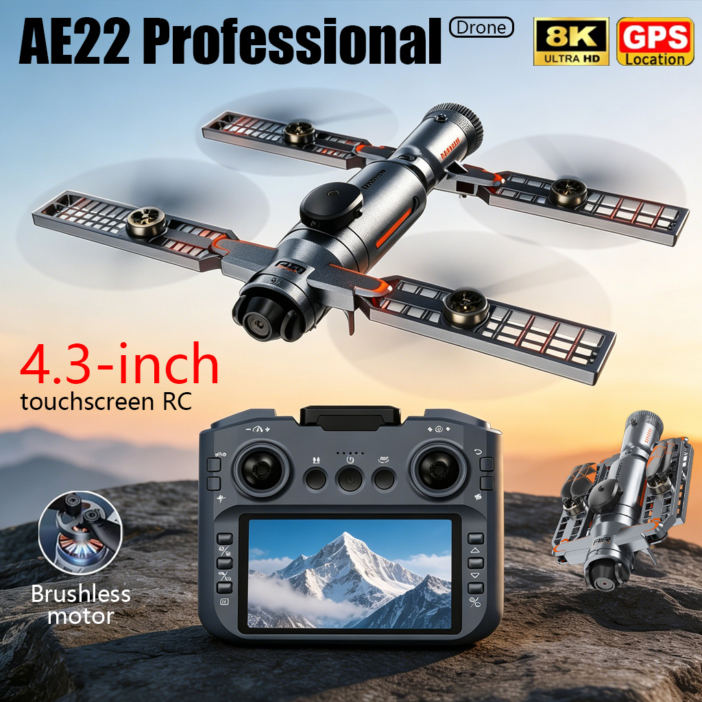 Drone Kit Professional - Geliştirilmiş AE22 PRO MAX Katlanabilir Drone